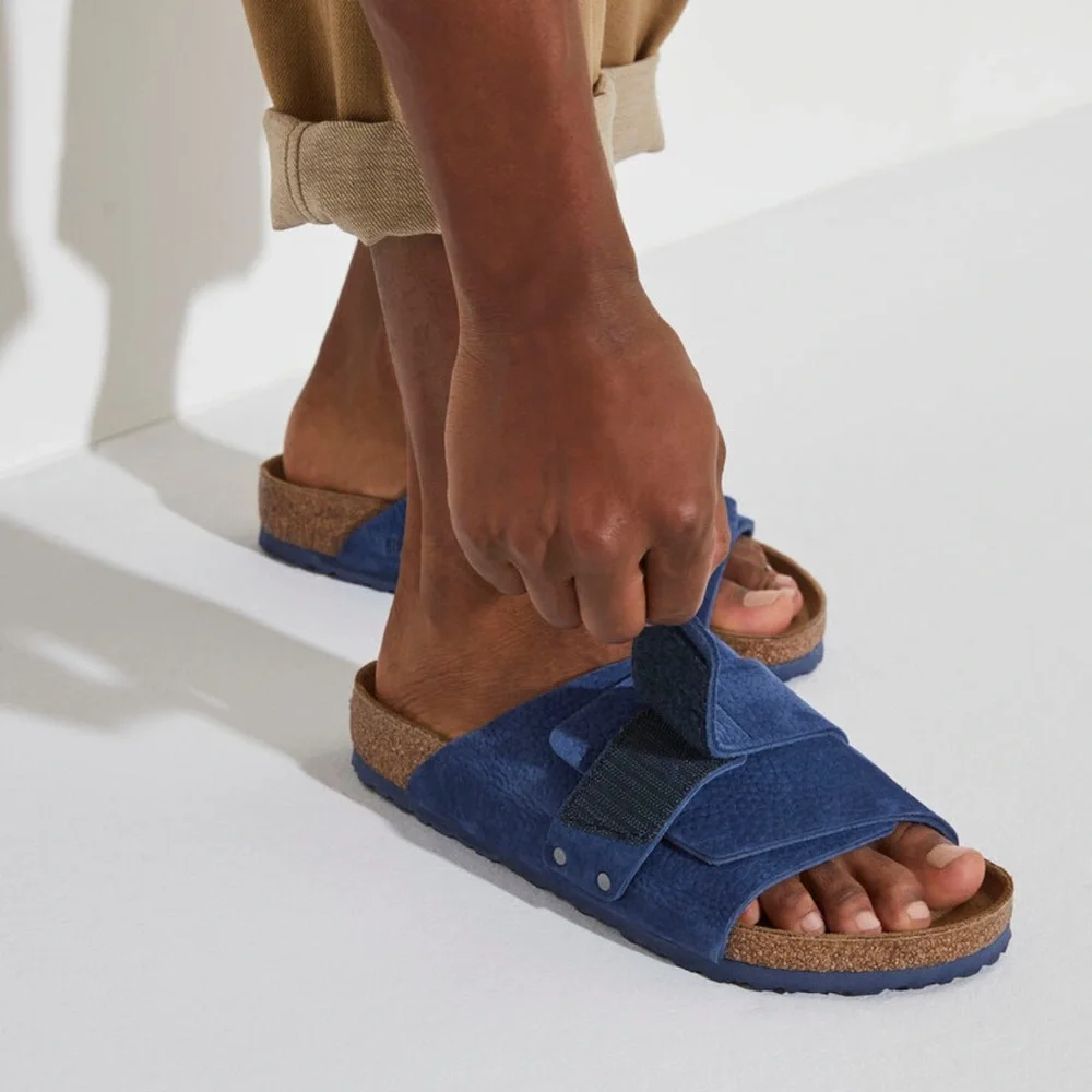 BIRKENSTOCK men’s kyoto nuback leather desert buck indigo blue